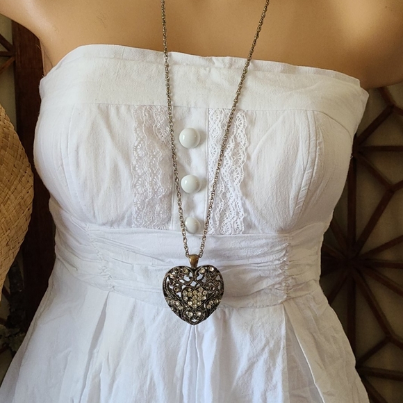 SUMMER BEAUTIFUL WHITE LACE MINI STRAPLESS 3 DRESS - Picture 3 of 16